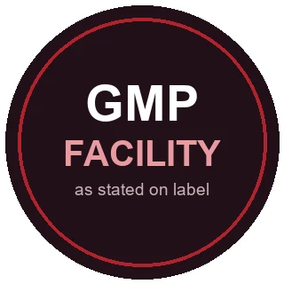Produced in a GMP facility, as stated on the label